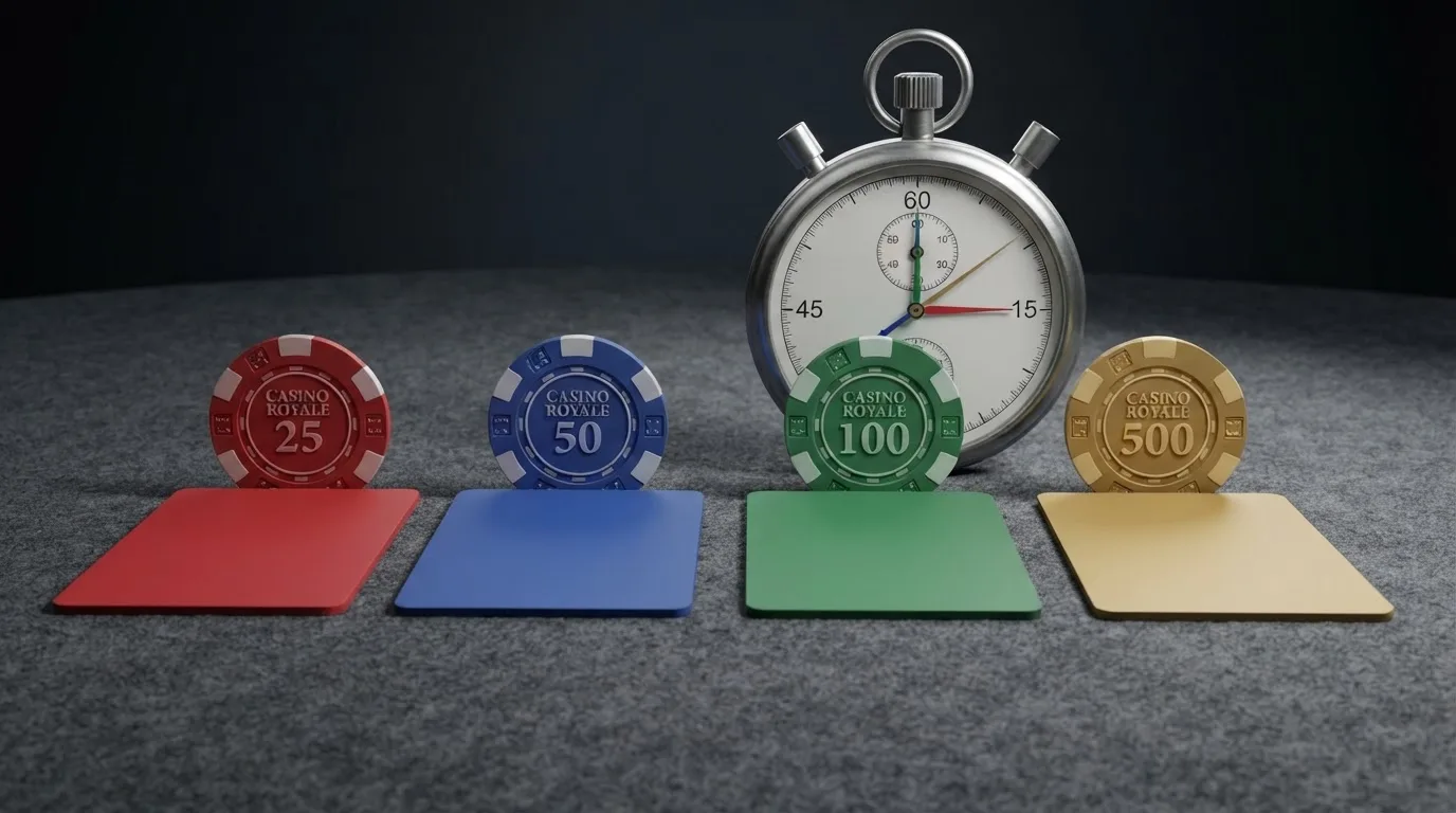 Varios iconos de métodos de pago (PayPal, Bizum, tarjeta, Skrill) alineados con un cronómetro que marca tiempos distintos para cada uno.